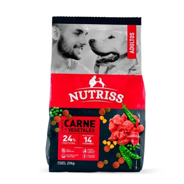 Alimento para Perros Nutriss Adulto Carne y Vegetales Bulto x 20 kg