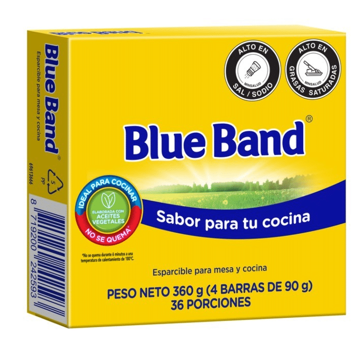 Mantequilla Blue Band Display x 4 Barras x 90 gr