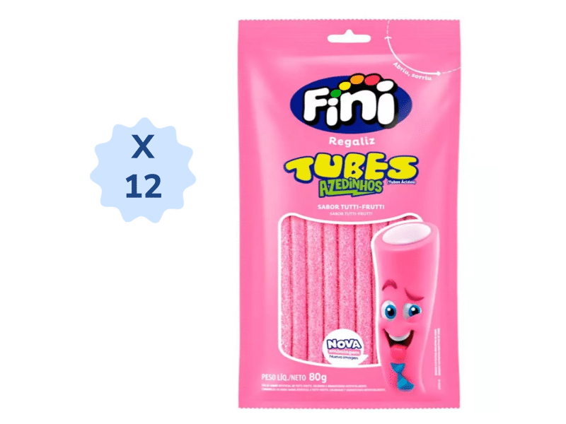 Gomas Fini Tubos Tutti Frutti Bolsa x 80 gr x 12 Unds