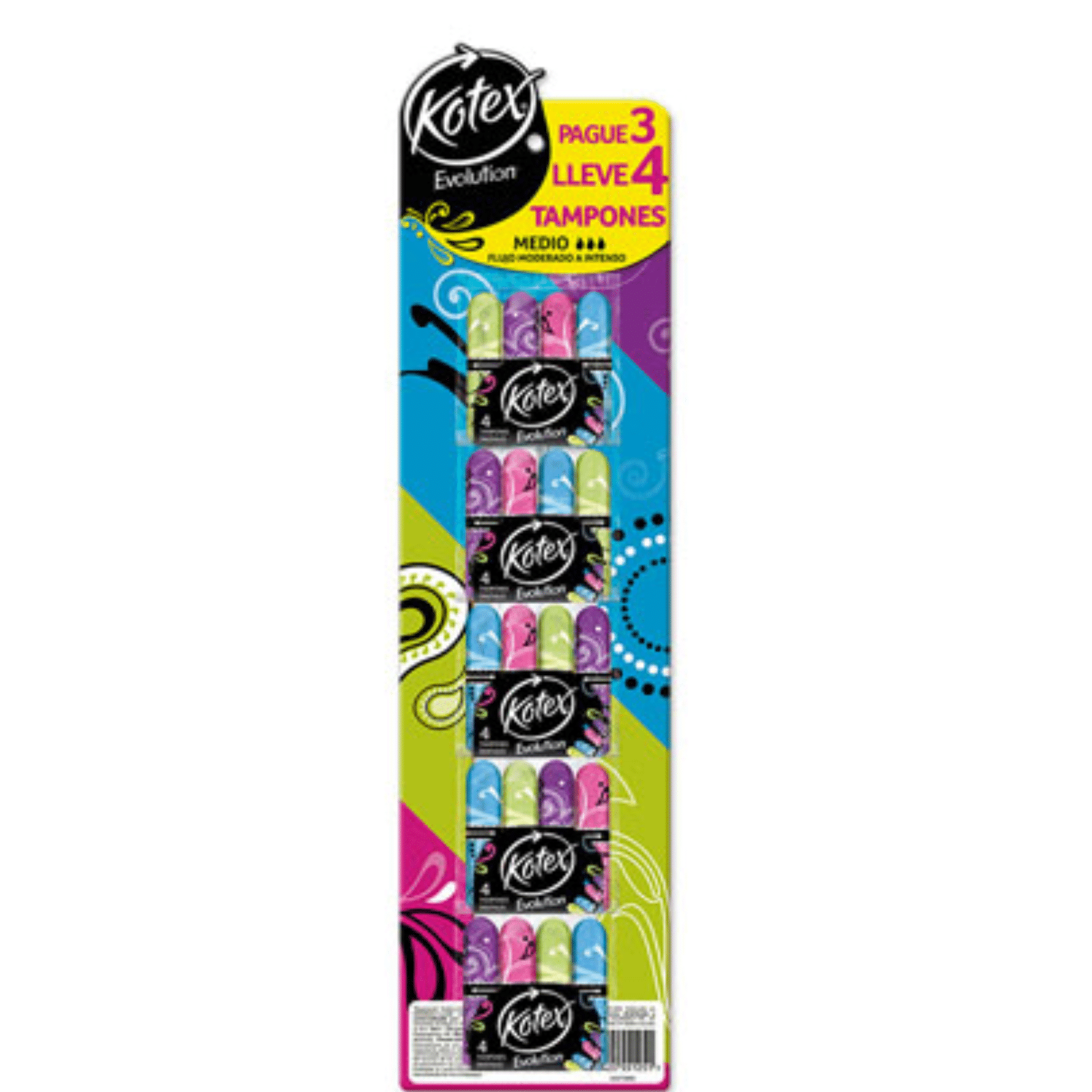 Tampones Kotex Digital 5 Displays x 4Unds