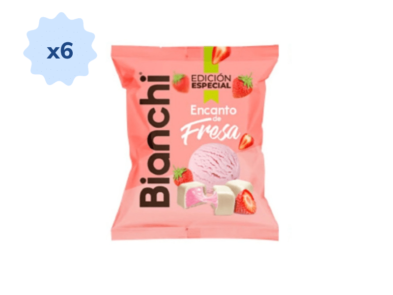 Chocolate Bianchi Encanto Fresa Bolsa x 60 gr x 6 Unds