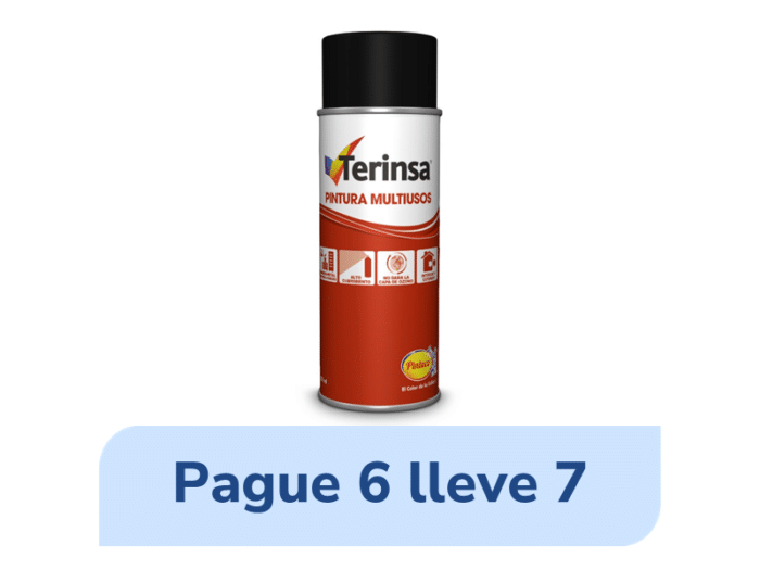 Pague 6 lleve 7 Laca Negro Mate Terinsa x 300 ml