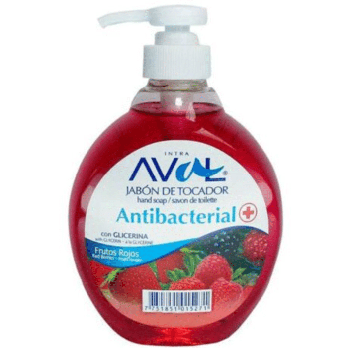Jabón Líquido Antibacterial Aval Frutos Rojos x 400 ml