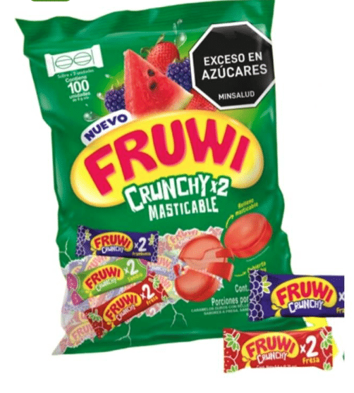 Maticable Fruwi Crunchy Bolsa x 100 Unds x 2 pastillas
