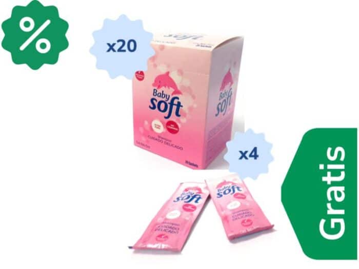 Pague 20 Lleve 24 Shampoo Babysoft Cuidado Delicado Sachet x 15 ml