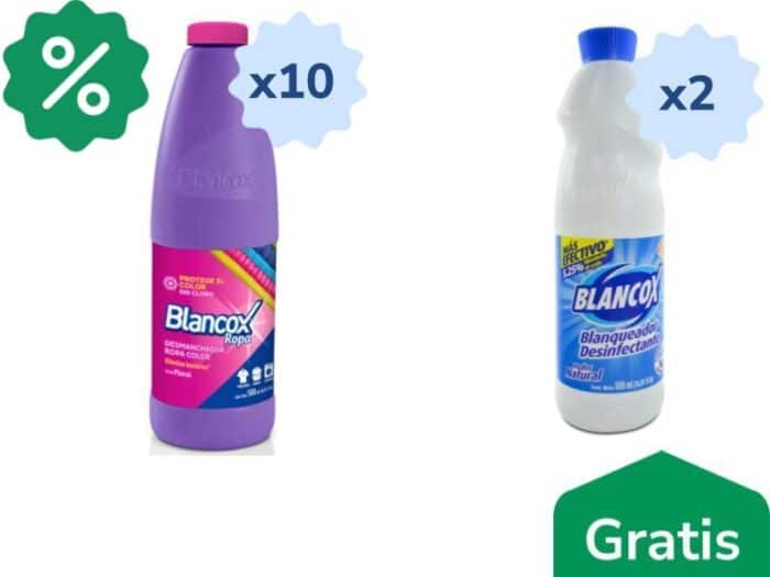 Blancox Ropa Color x 500 ml x 10 Unds Gratis Blanqueador Poder Natural x 500 ml x 2 Unds