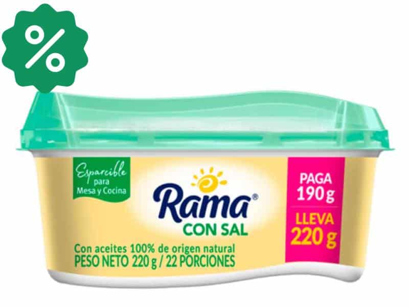 Mantequilla Rama con Sal Pague 190 gr Lleve x 220 gr