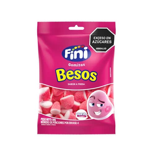 Gomas Fini Besos Fresa Bolsa x 12 Unds x 80 gr