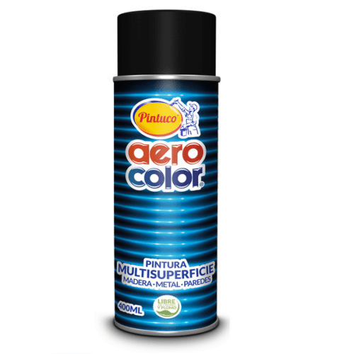 Laca Pintuco Negro Brillante Aerocolor Aerosol x 400 ml