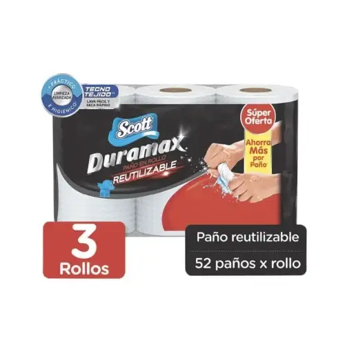 Toalla de Papel Reutilizable Scott Duramax x 52 Hojas x 3 Unds